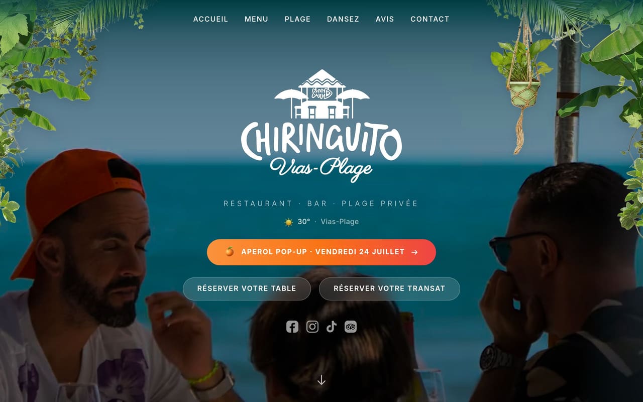 Aperçu du site Chiringuito