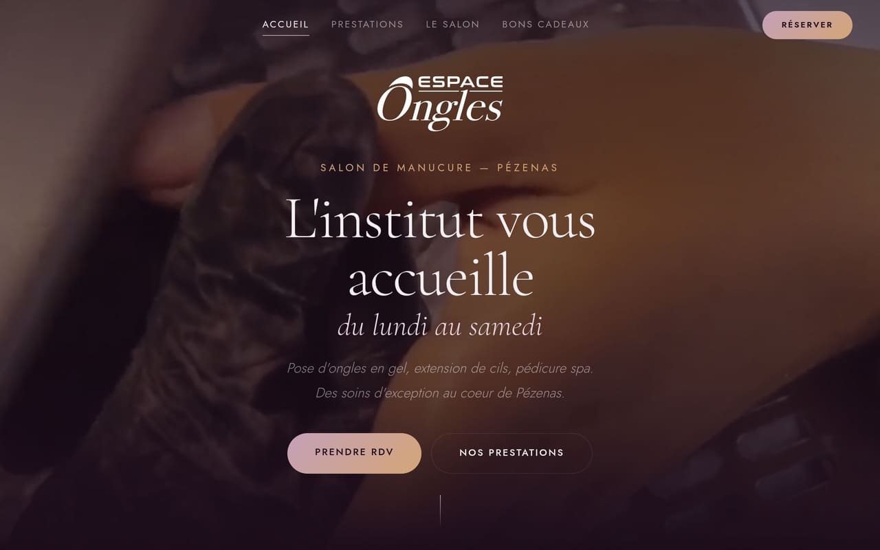 Aperçu du site Espace Ongles