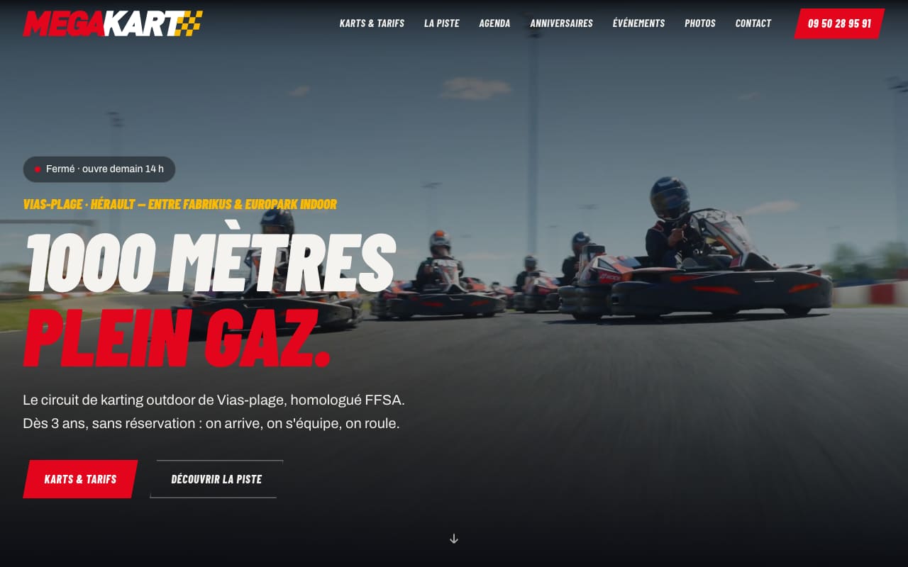 Aperçu du site Megakart